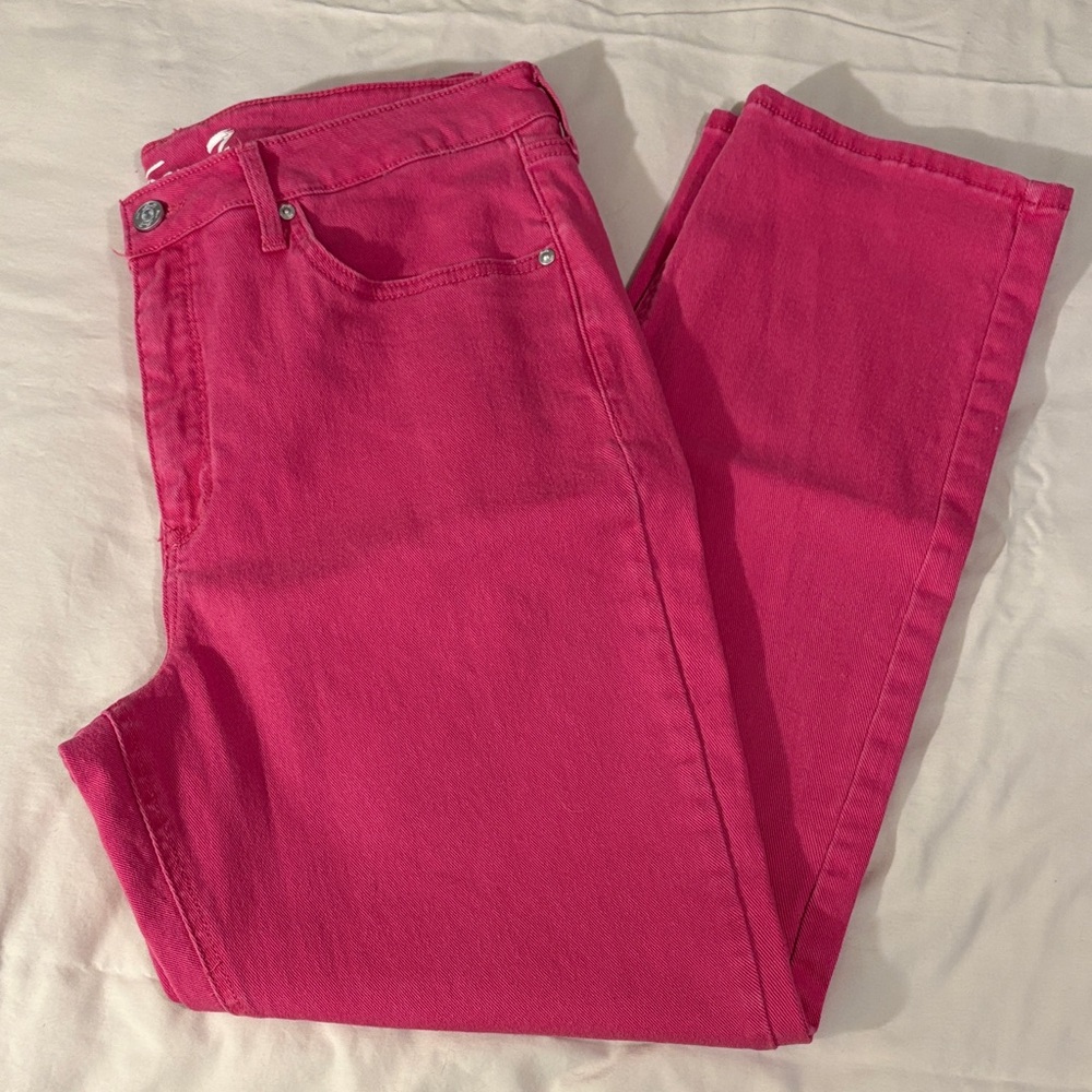 Seven7 Vibrant Hot Pink Straight Leg Jeans